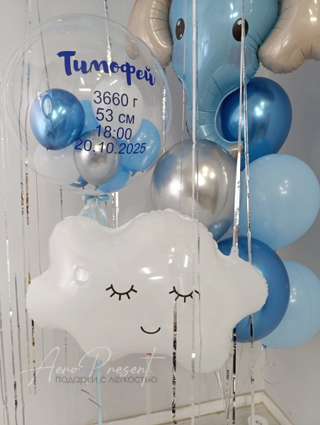 Набор шаров на выписку "Небесное чудо"